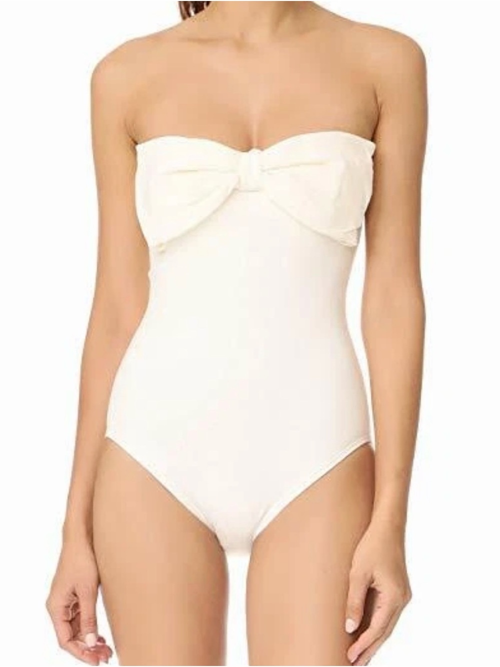 kate spade Ivory Strapless One-Piece with Oversized Front Bow